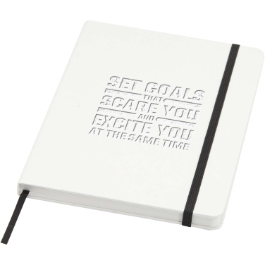 Logo trade promotional items image of: Holm A5 stone paper hard cover notebook with lined pages